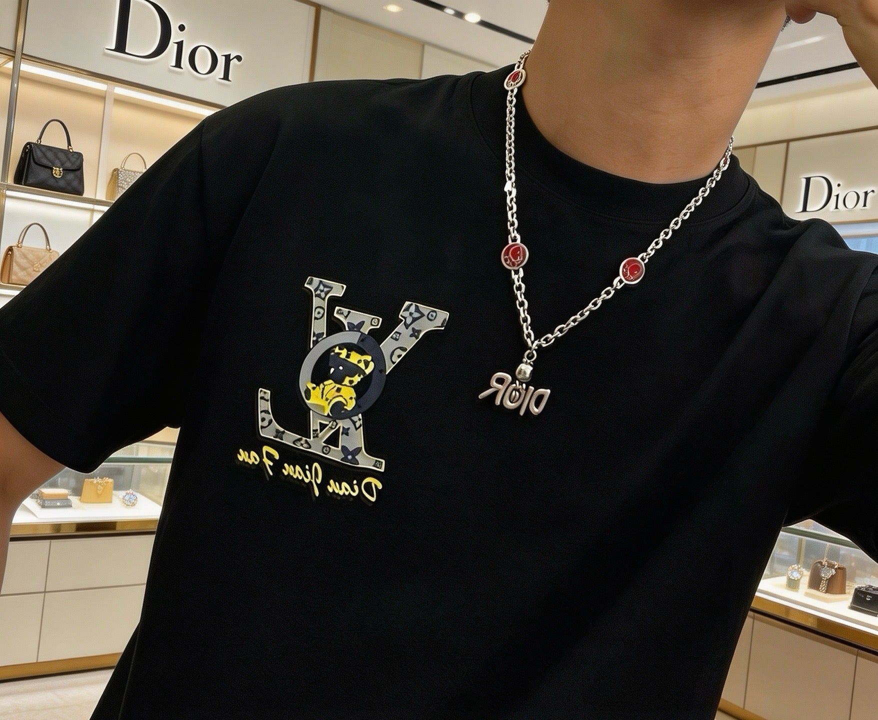 Dior Sterling Silver Chain Necklace