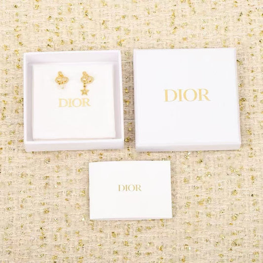 Dior Sterling Silver Star Earrings