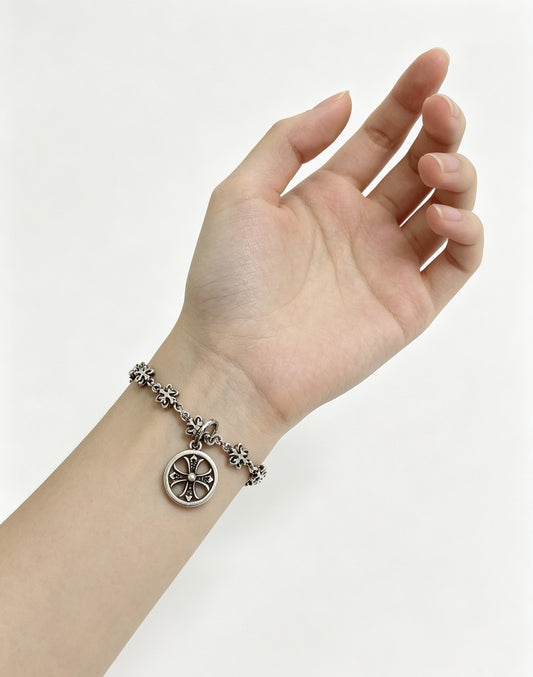 Chrome Hearts Sterling Silver Cross Bracelet