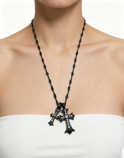 Chrome Hearts Sterling Silver Cross Necklace