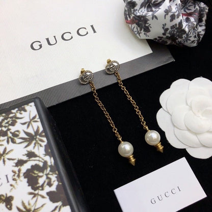 Gucci Sterling Silver Double G Earrings