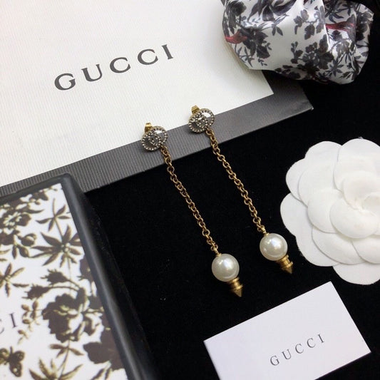 Gucci Sterling Silver Double G Earrings
