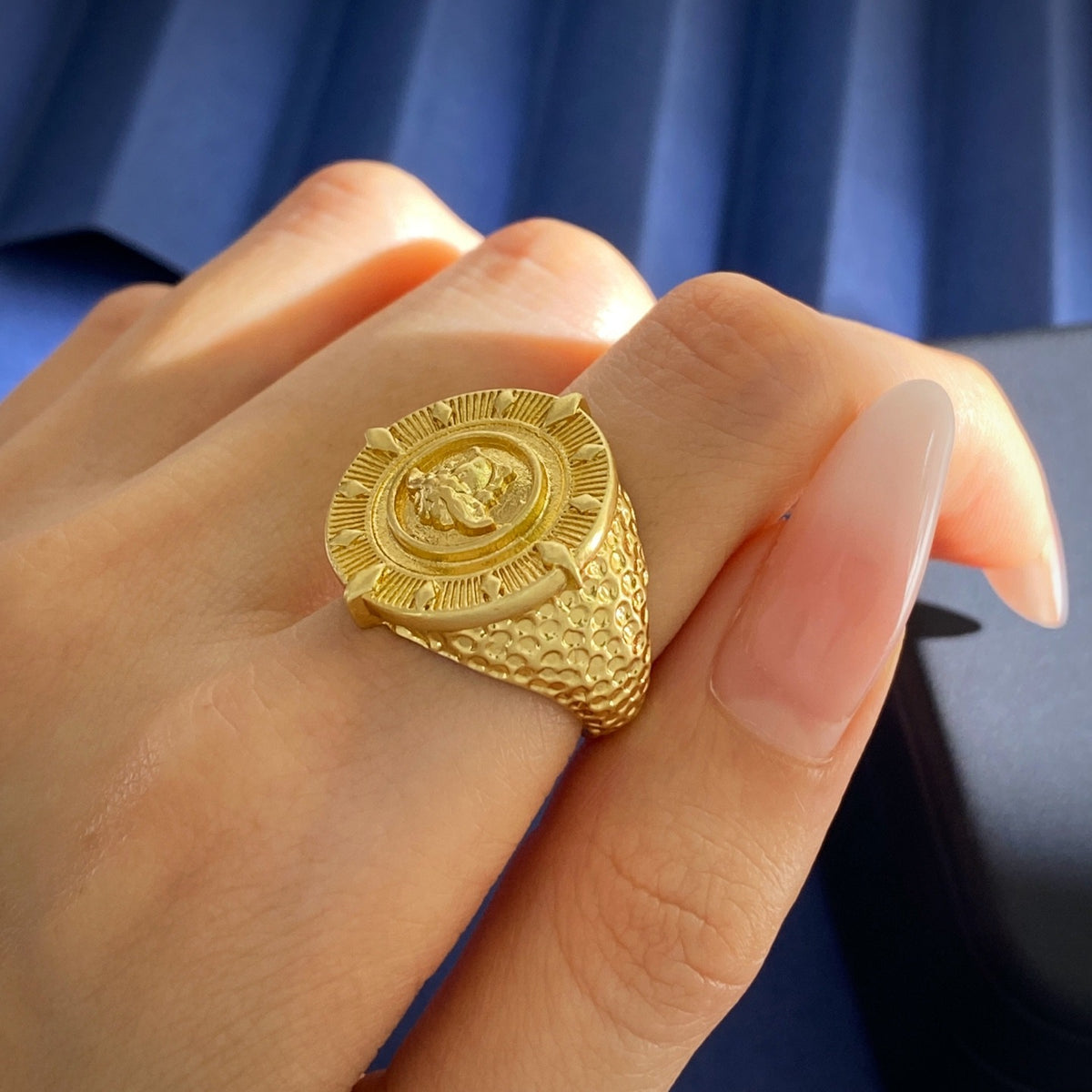 Versace Brass Medusa Ring