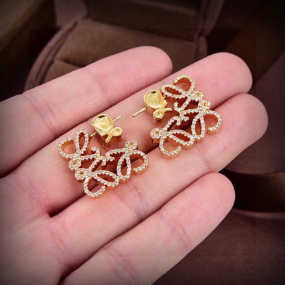 Loewe Brass Logo Earrings