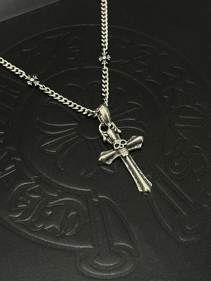 Chrome Hearts Sterling Silver Cross Necklace