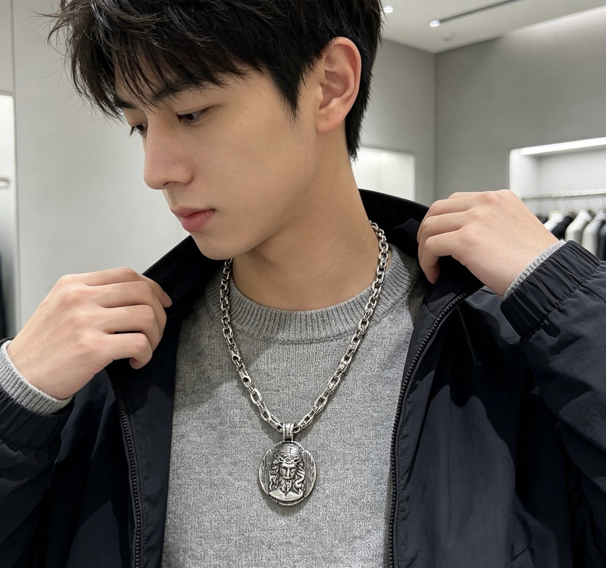 Balenciaga Vintage-Finish Necklace