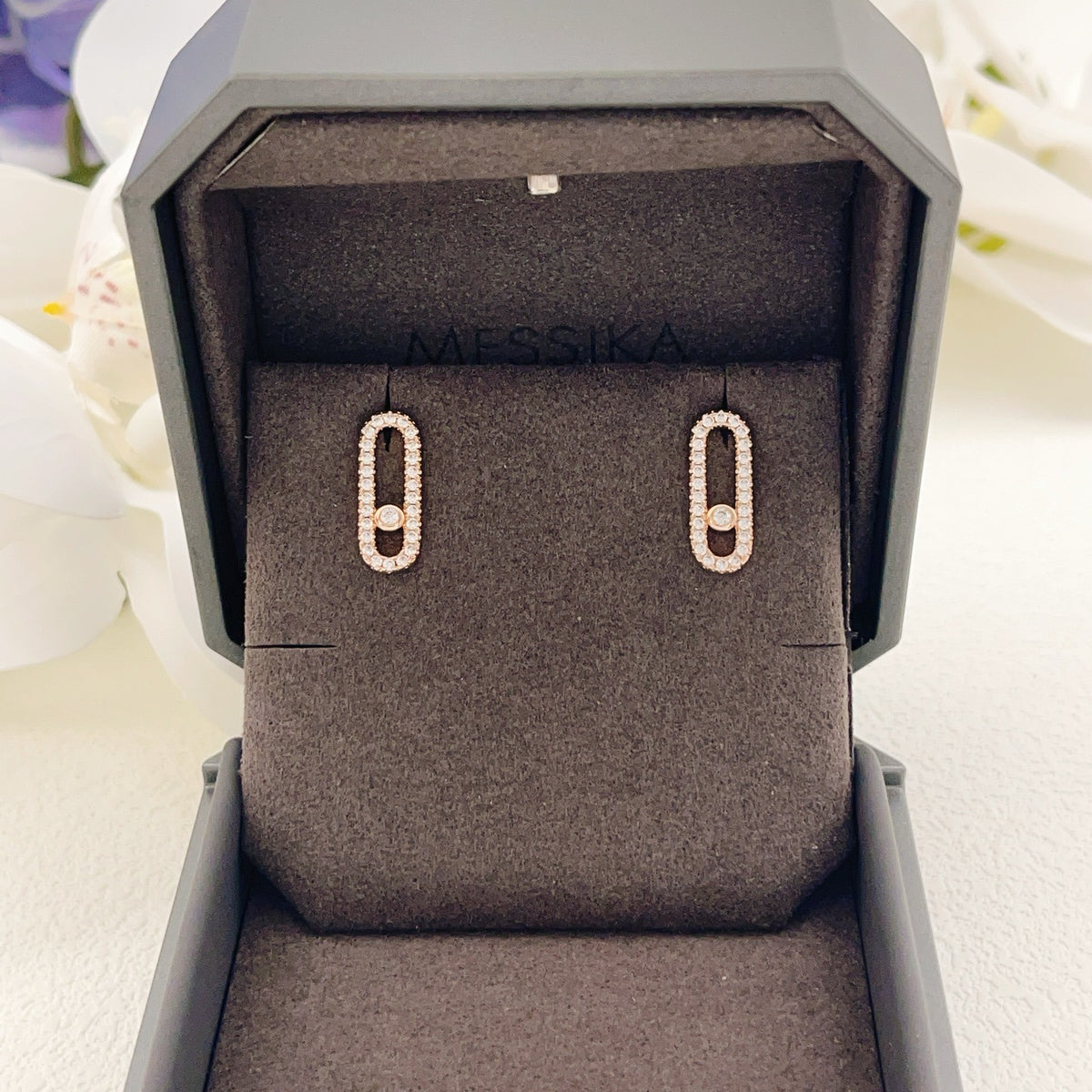 Messika Brass Pave Earrings