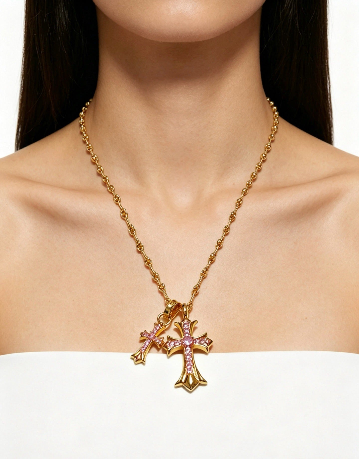 Chrome Hearts Sterling Silver Cross Necklace