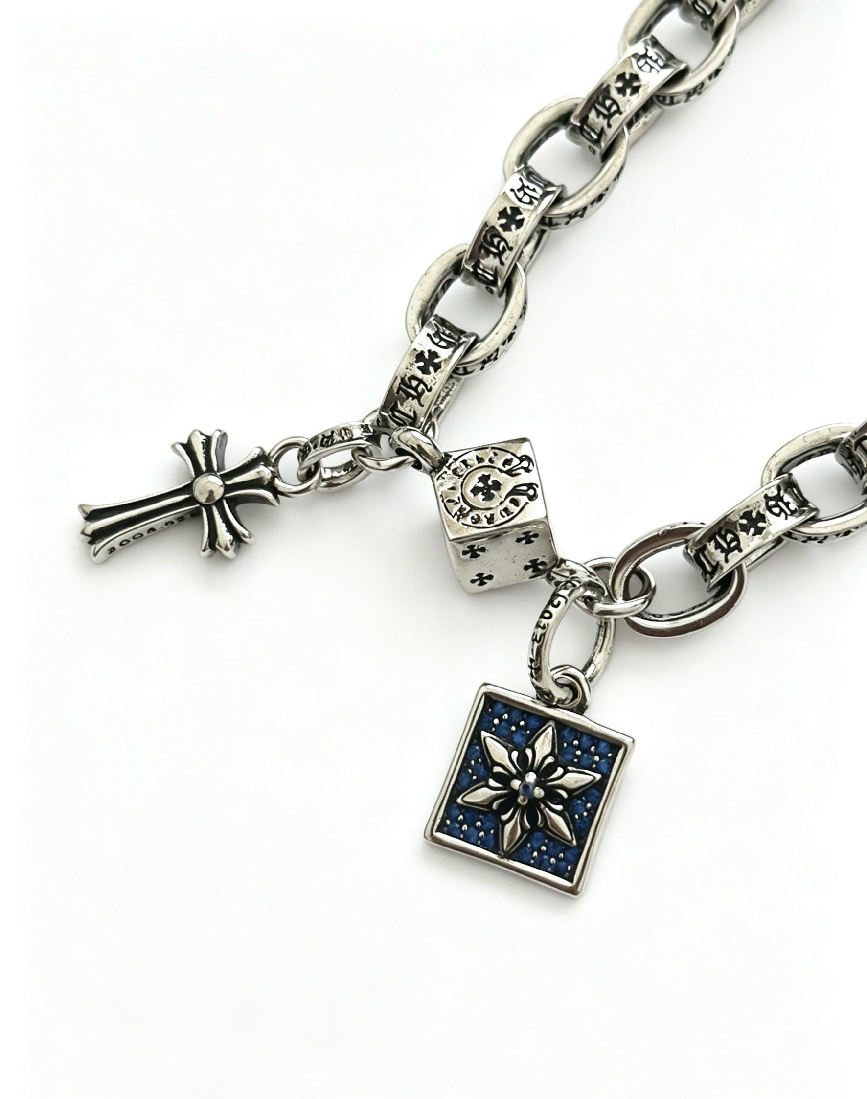Chrome Hearts Sterling Silver Cross Bracelet