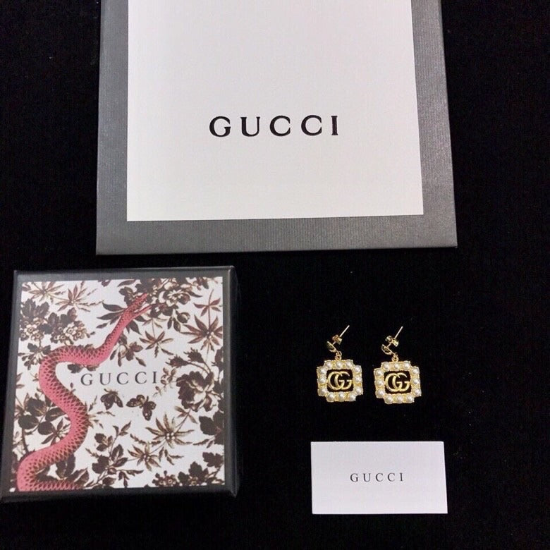 Gucci Sterling Silver Pearl Earrings