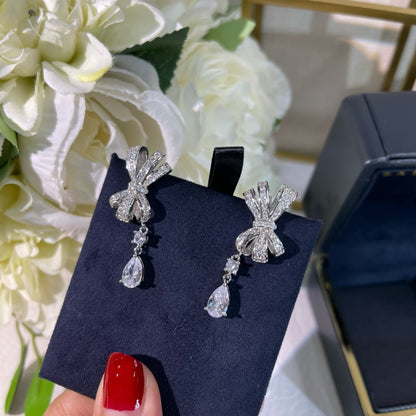 Graff Sterling Silver Bow Earrings