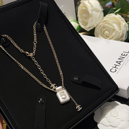 Chanel White Brass Necklace