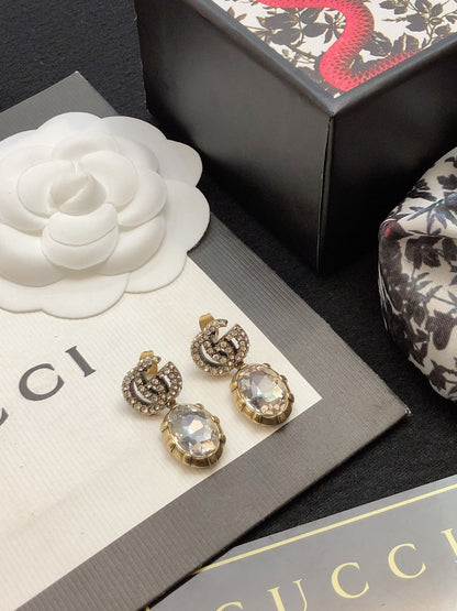 Gucci Brass & Sterling Silver Pearl Earrings
