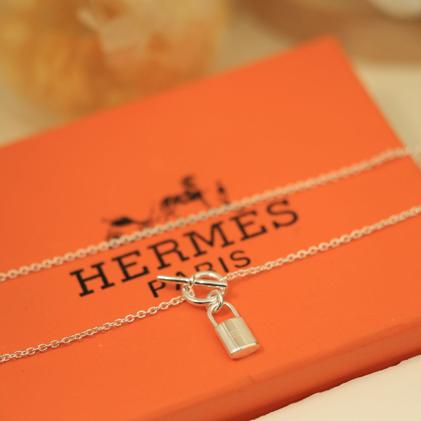 Hermes Lock Necklace