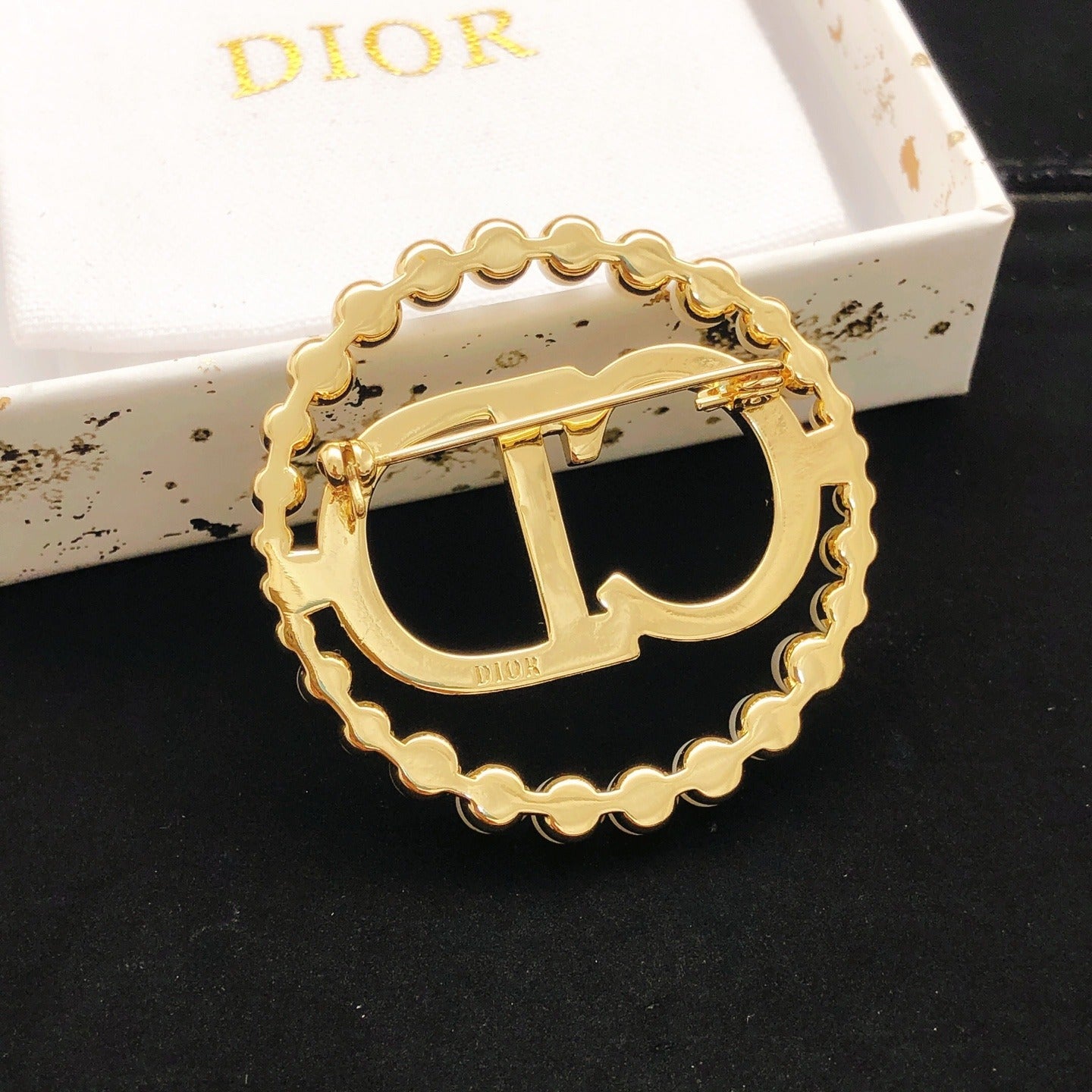 Dior Brass Round Brooch