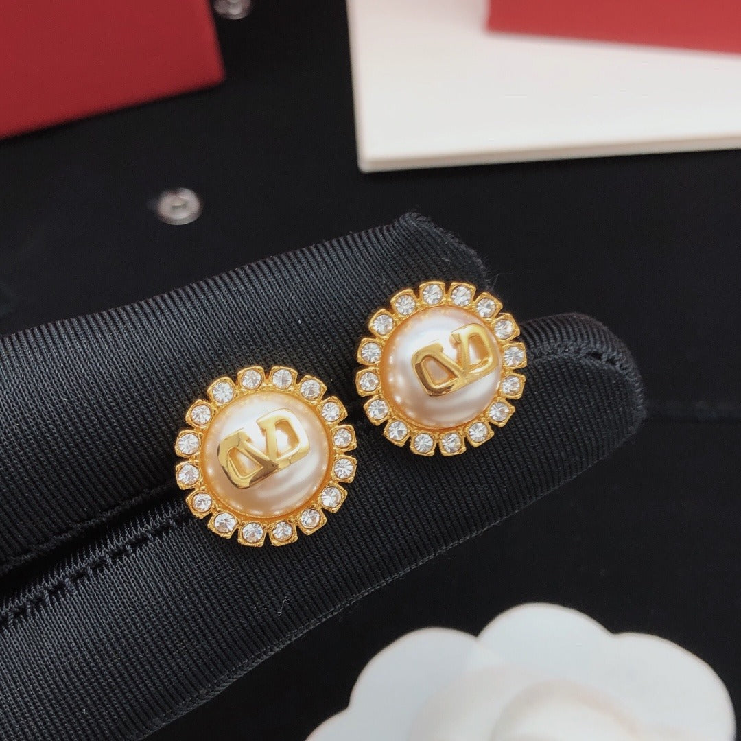 Valentino Brass Sunburst Earrings