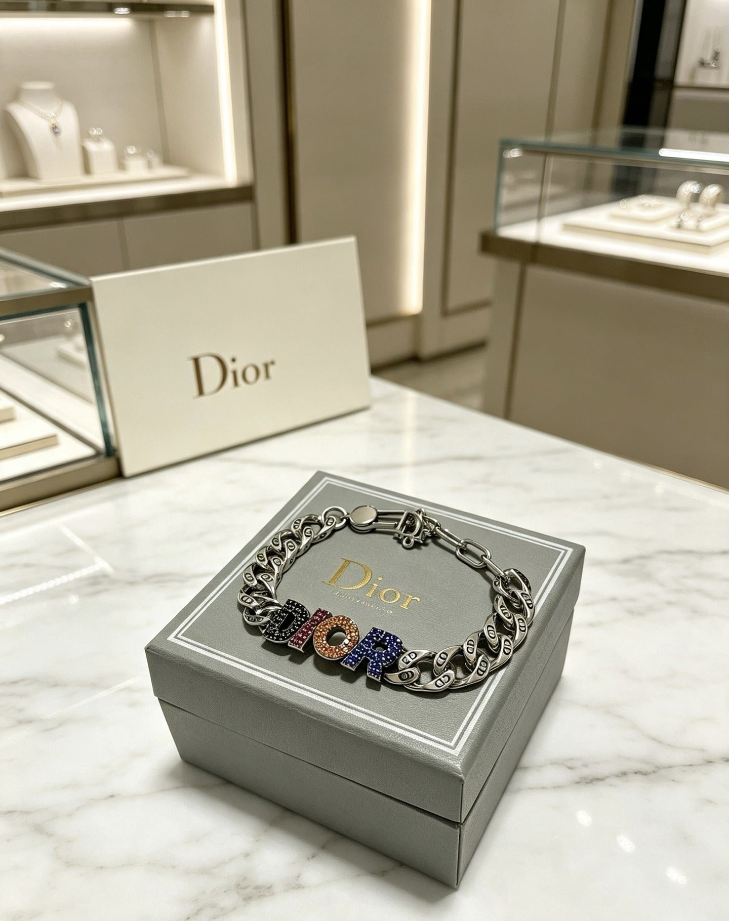 Dior Sterling Silver Chain Bracelet