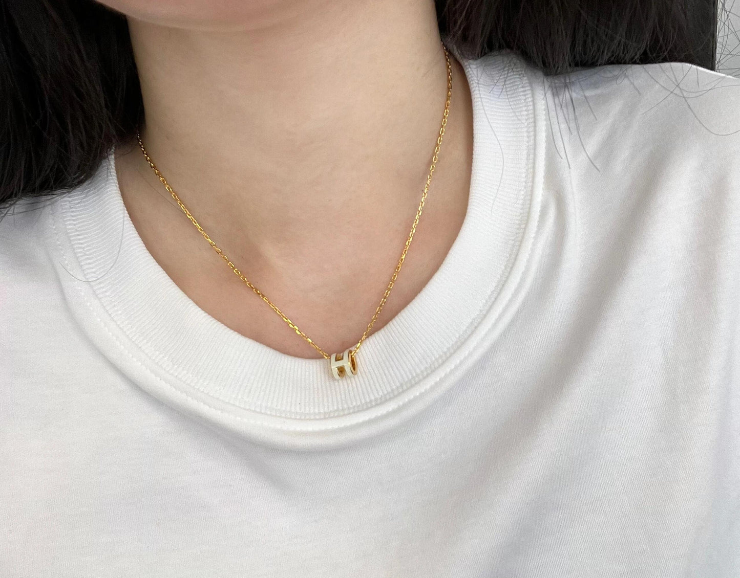 Hermes Yellow Brass Necklace