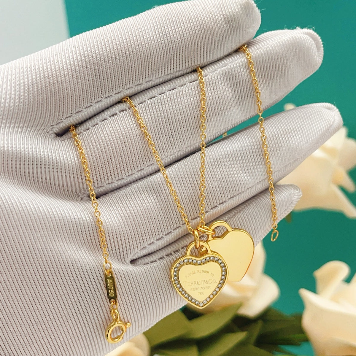 Tiffany & Co. Gold Brass Heart Necklace