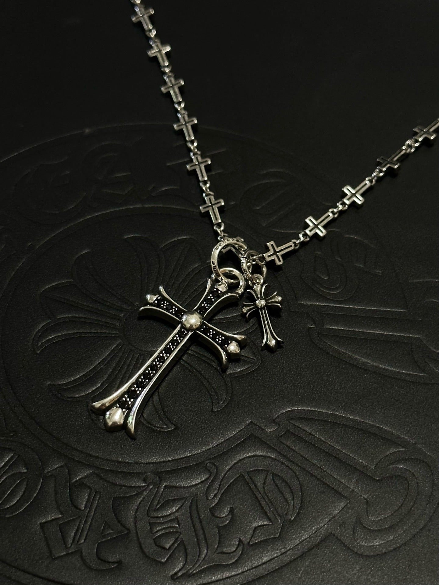 Chrome Hearts Sterling Silver Cross Necklace