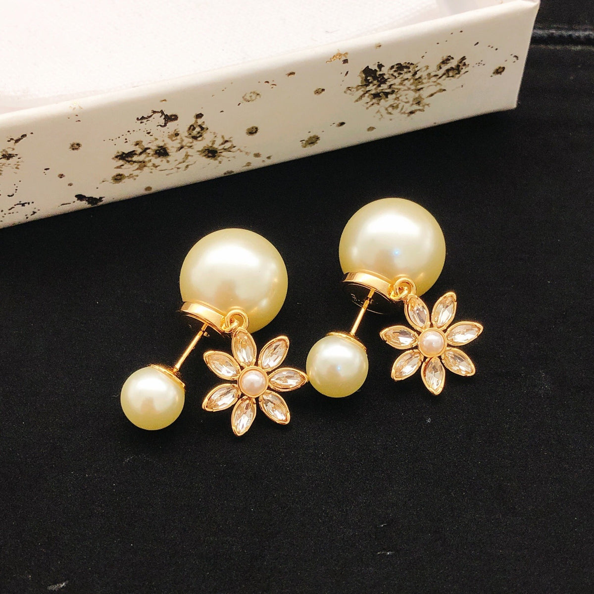 Dior Brass Sunburst Earrings