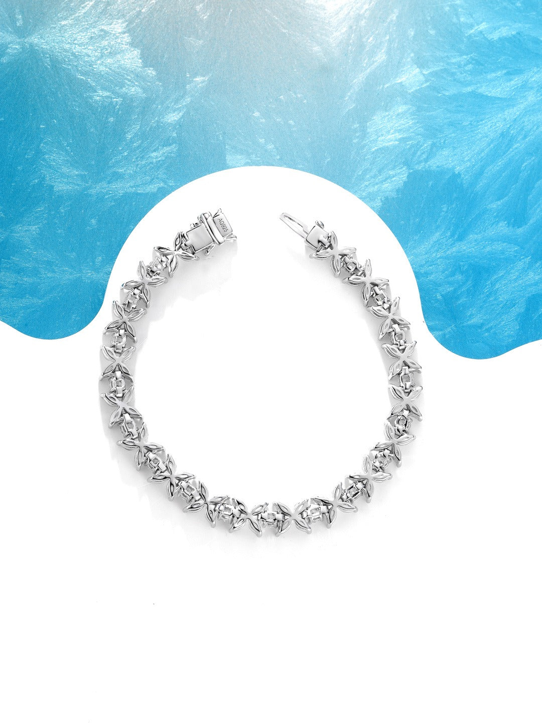 Unbranded Sterling Silver Floral Bracelet