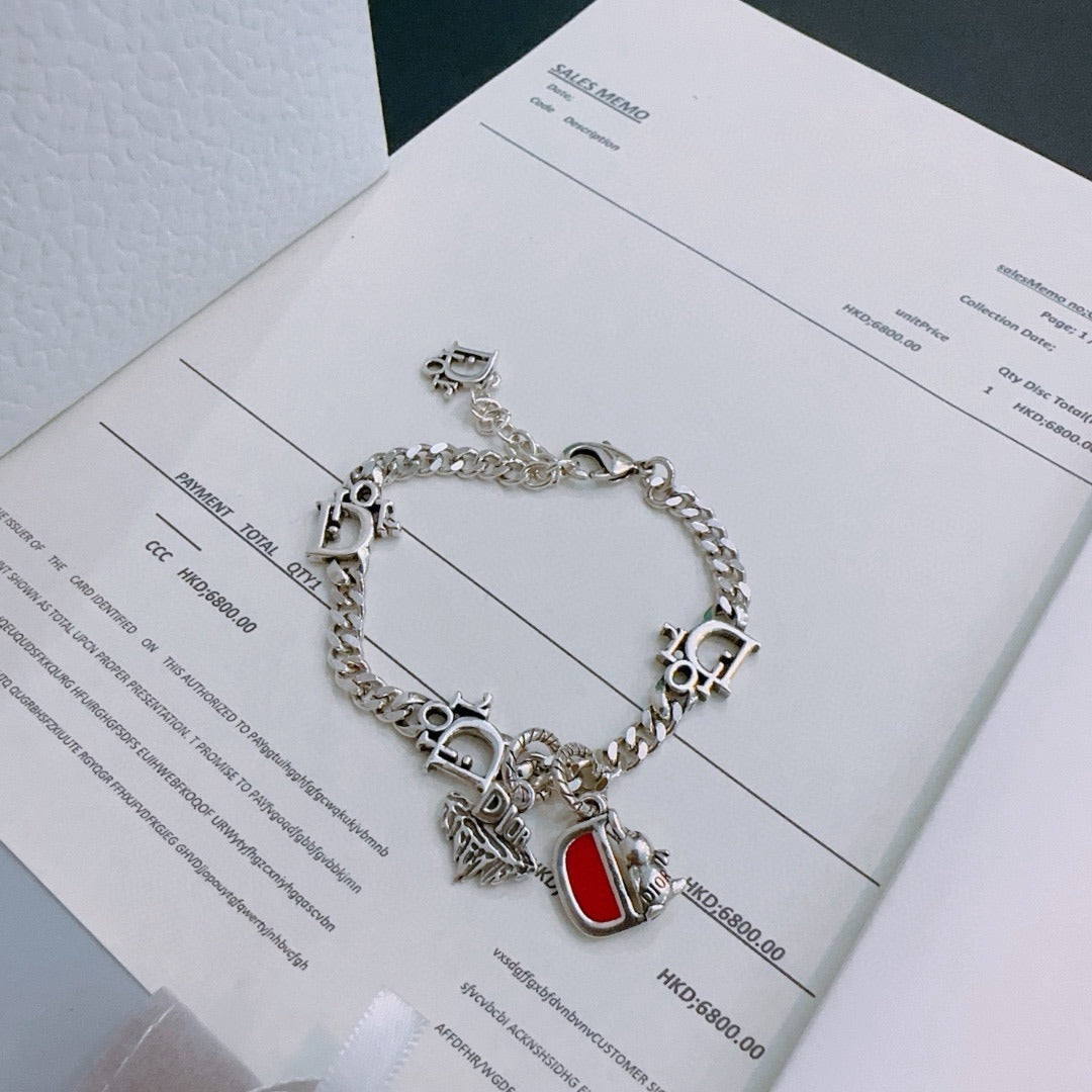 Dior Sterling Silver Chain Bracelet