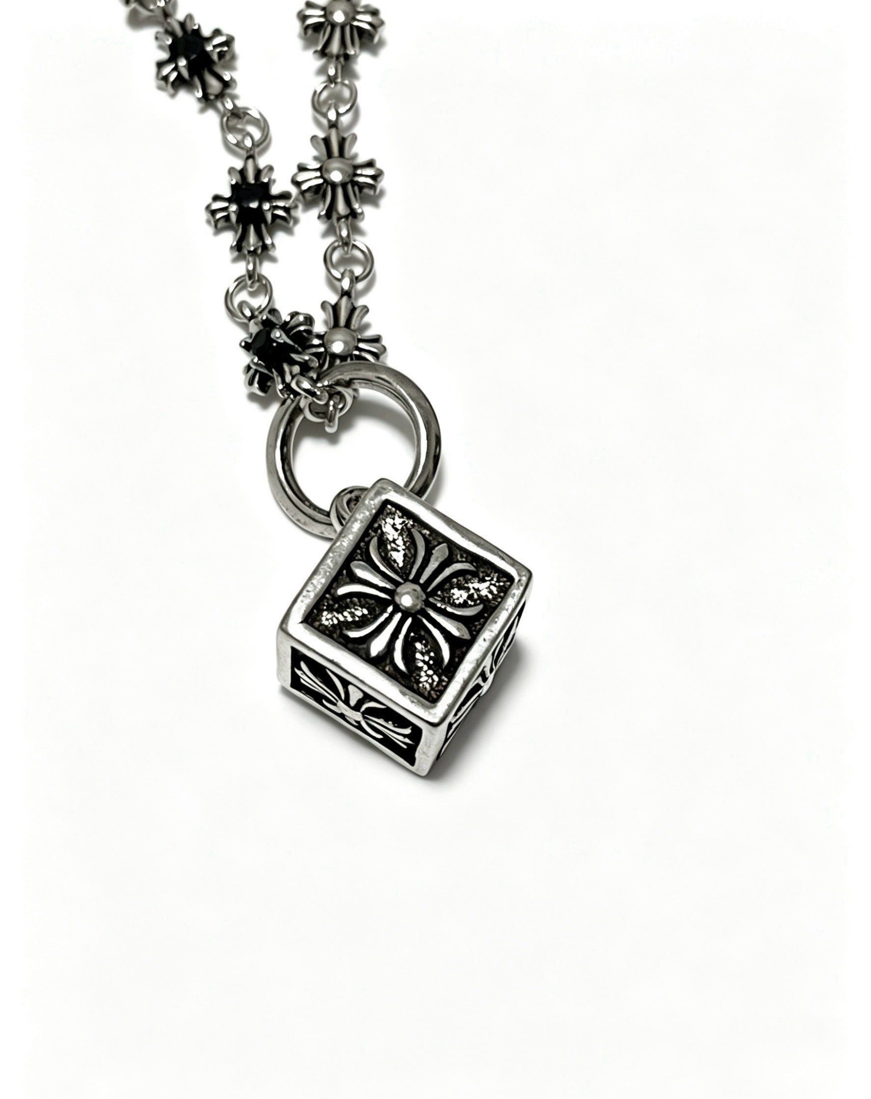 Chrome Hearts Sterling Silver Cross Necklace