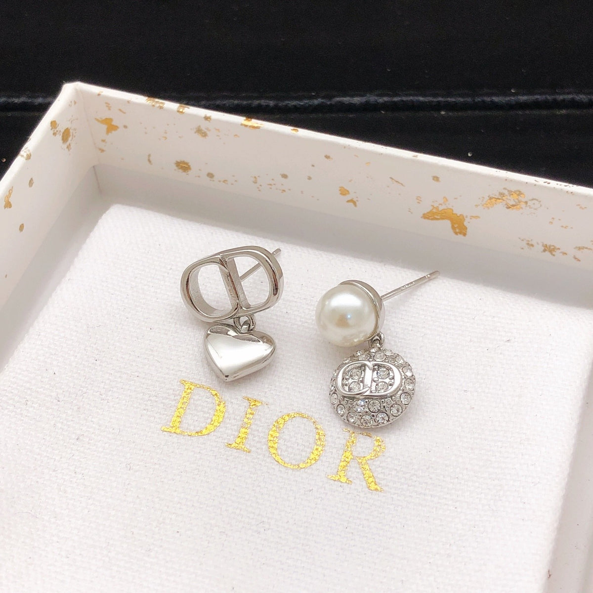 Dior Brass Heart Earrings