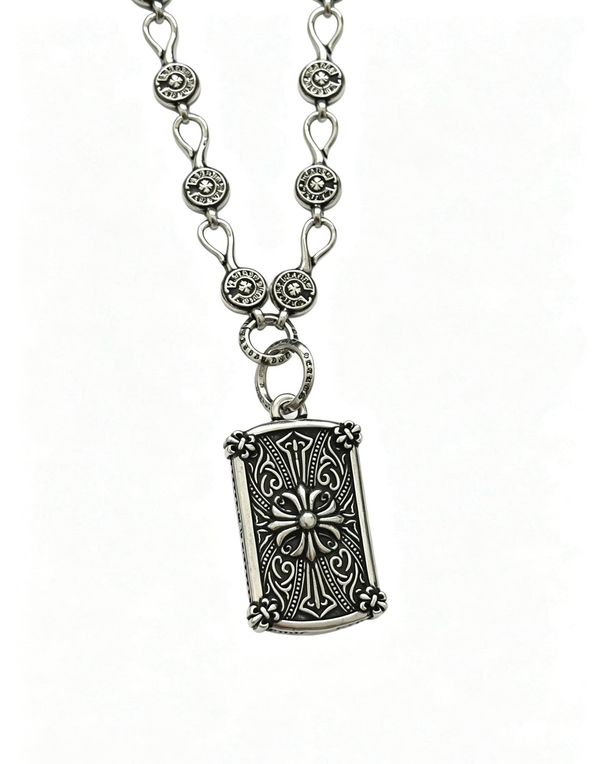 Chrome Hearts Sterling Silver Cross Necklace
