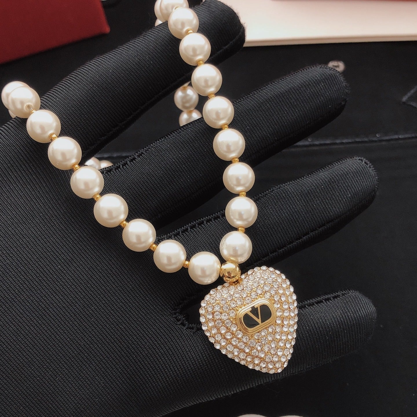 Valentino Brass Heart Necklace