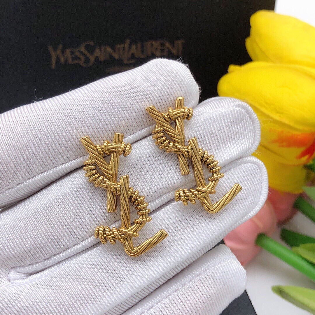 Saint Laurent Silver Earrings
