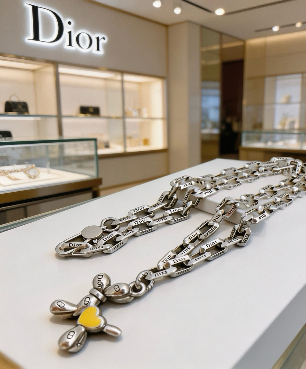 Dior Sterling Silver Chain Necklace
