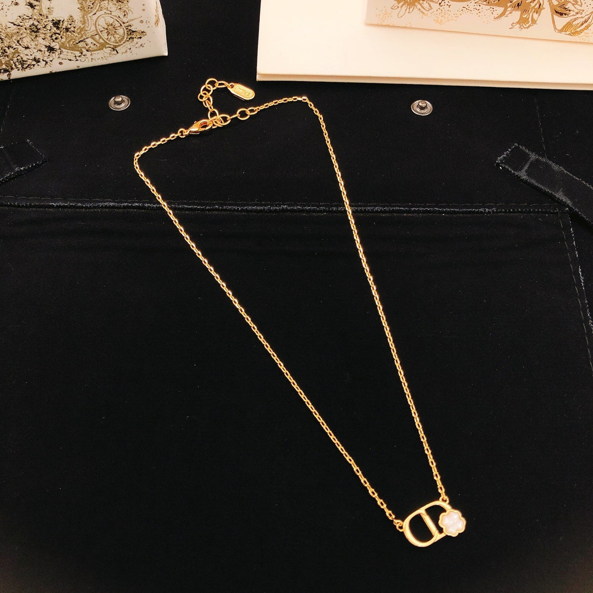 Dior Brass Clover Necklace