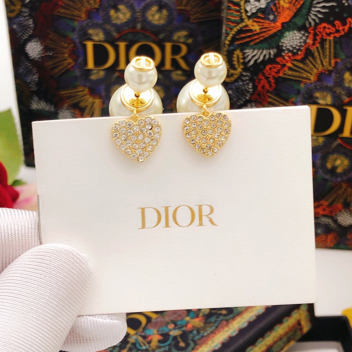 Dior Brass Heart Earrings