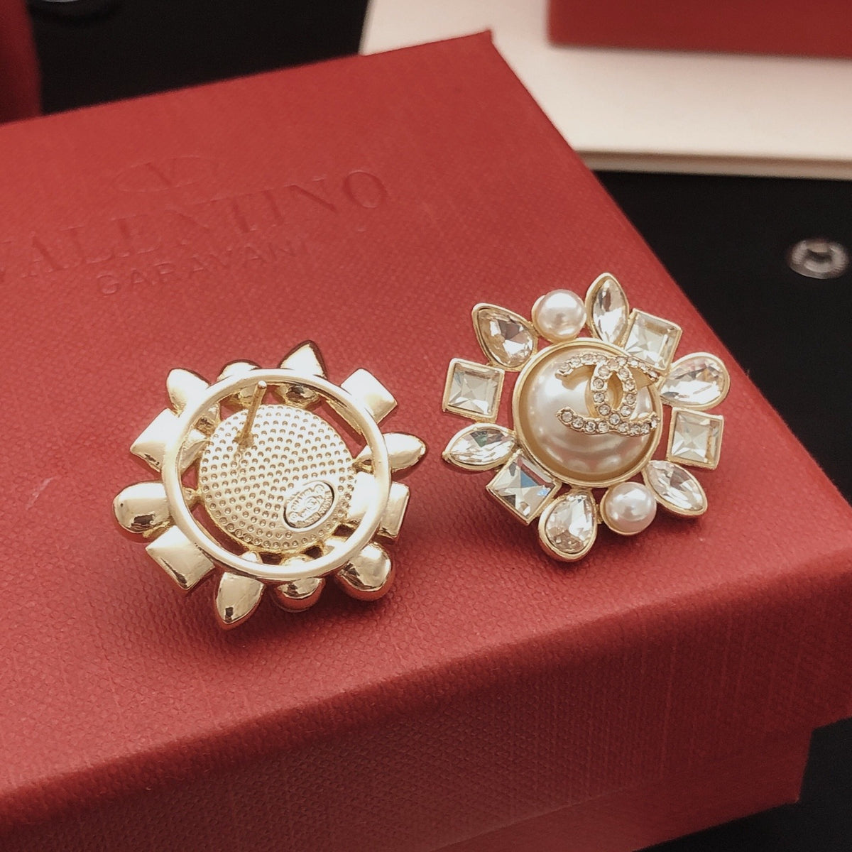 Dior Brass Sunburst Earrings