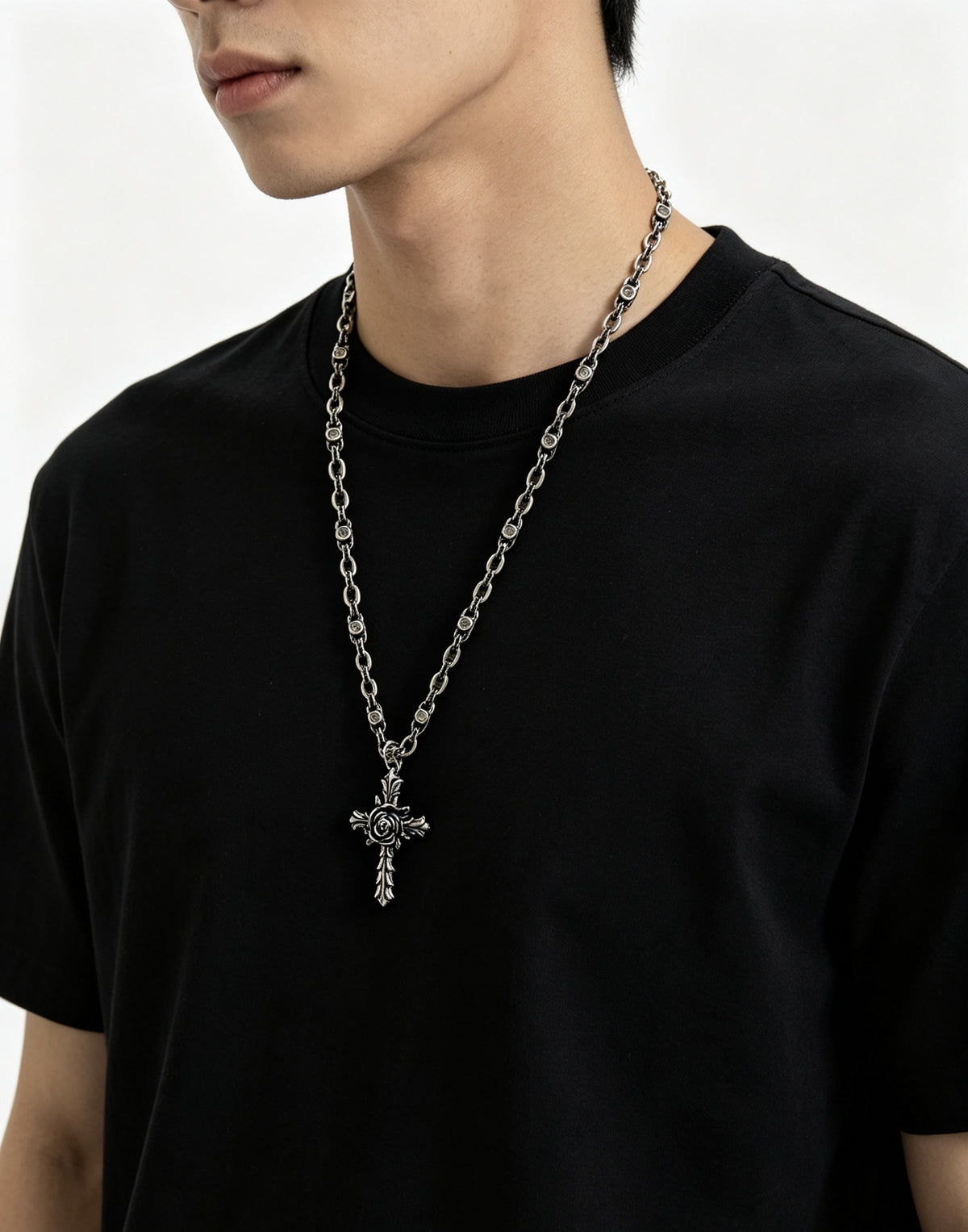 Chrome Hearts Sterling Silver Cross Necklace