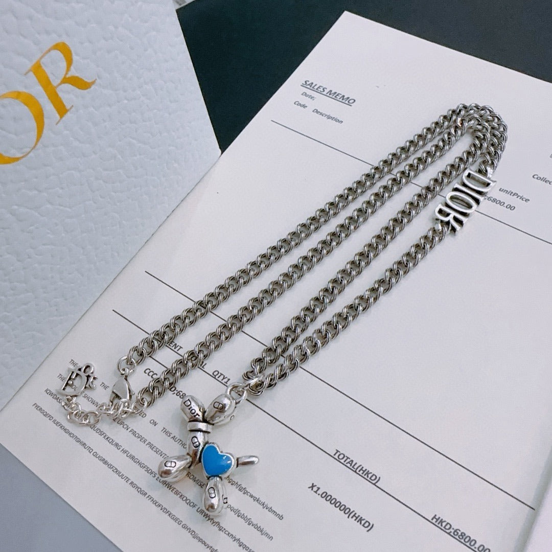 Dior Sterling Silver Chain Necklace