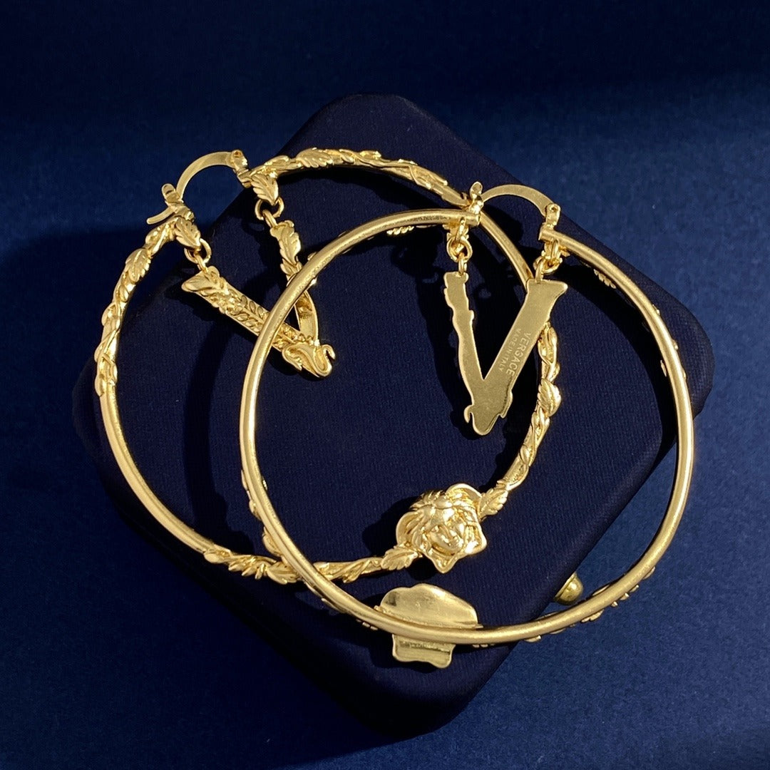 Versace Brass Medusa Earrings
