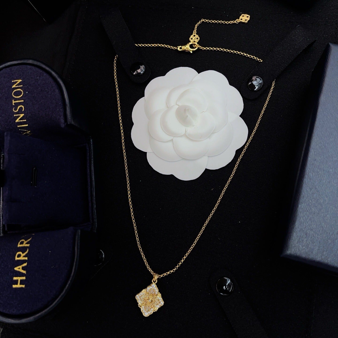 Harry Winston White Brass Necklace
