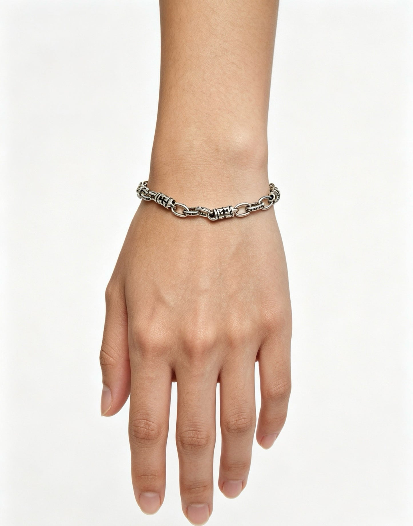 Chrome Hearts Sterling Silver Cross Bracelet