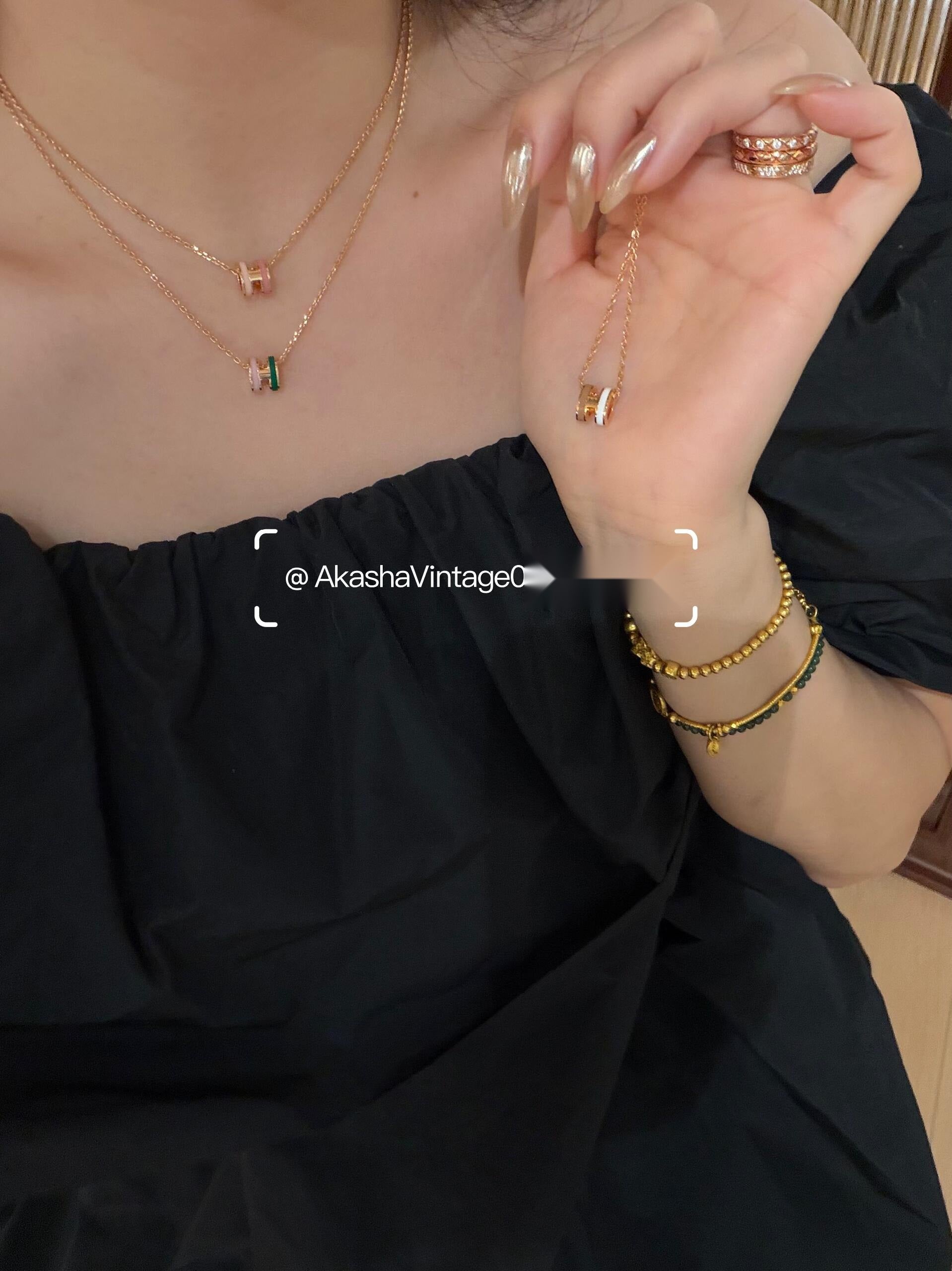 Hermes Silver Brass Necklace