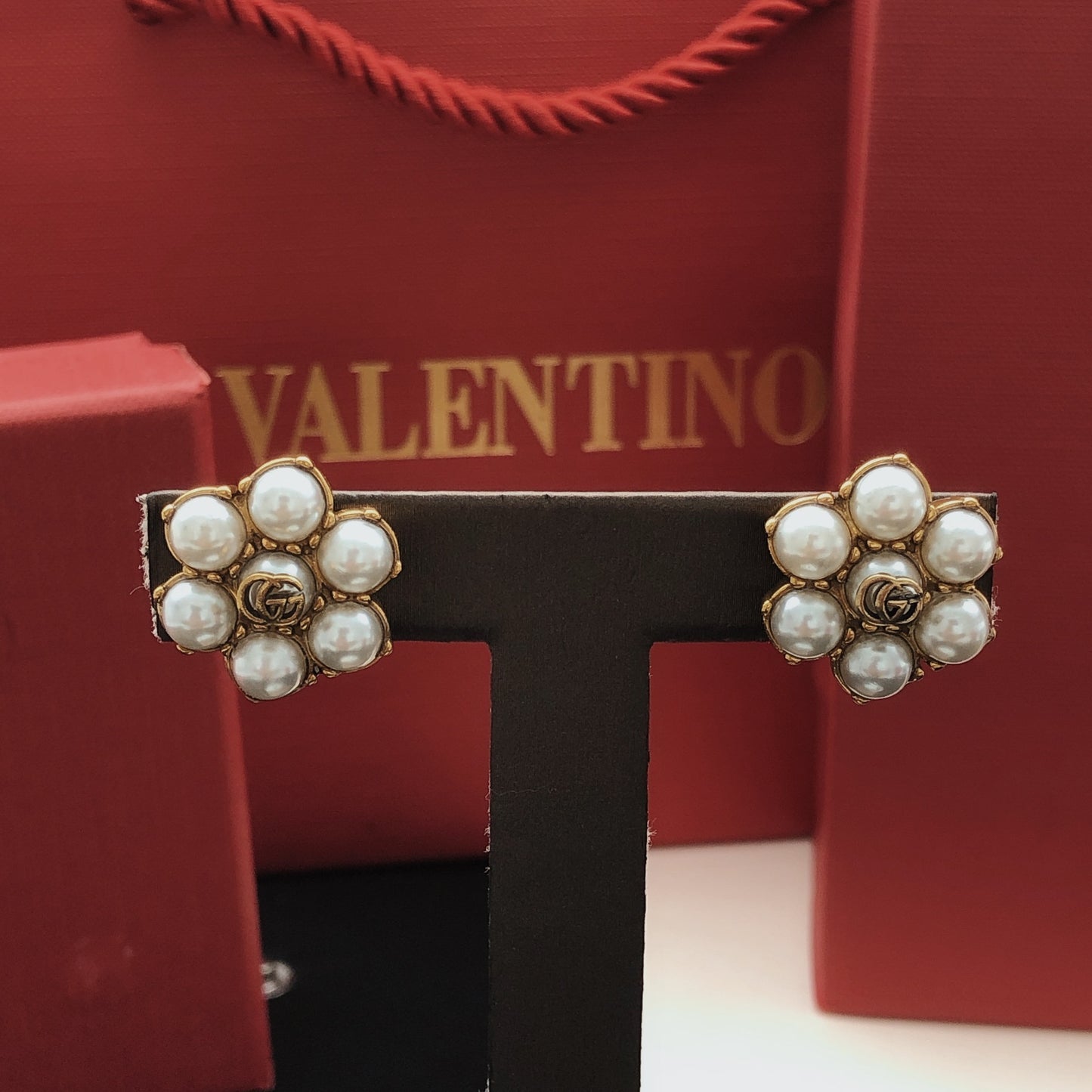 Gucci Gold Brass Floral Earrings