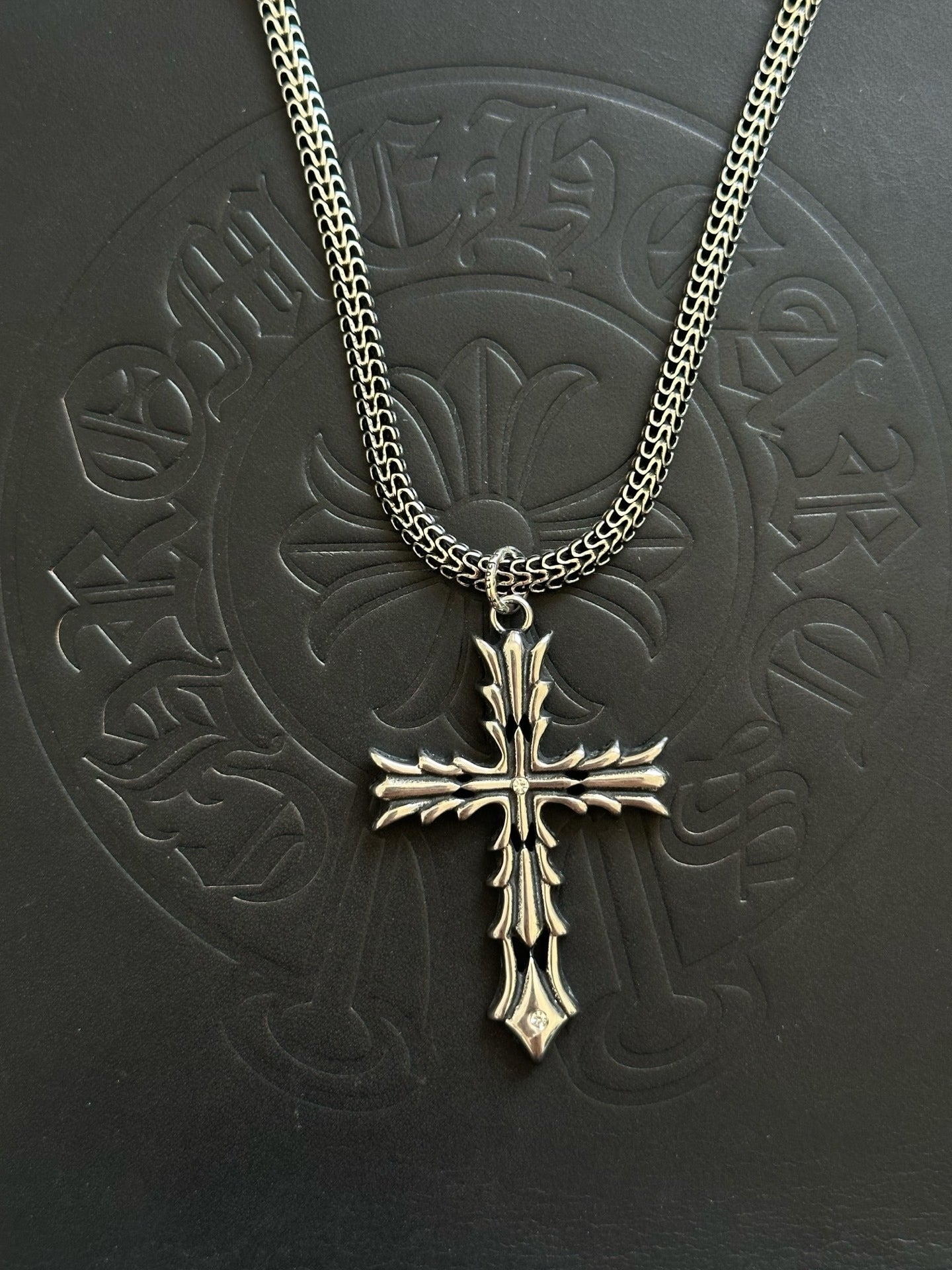 Chrome Hearts Sterling Silver Cross Necklace