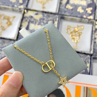 Dior Brass Star Necklace