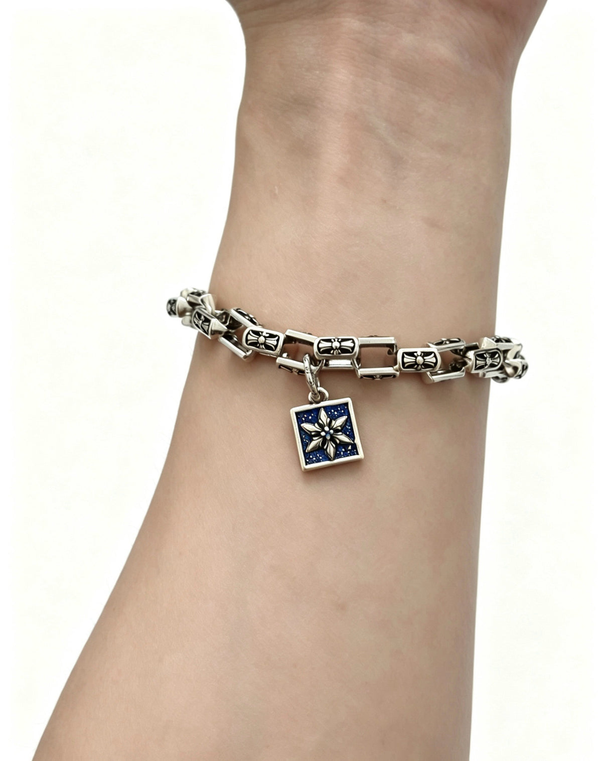 Chrome Hearts Sterling Silver Cross Bracelet