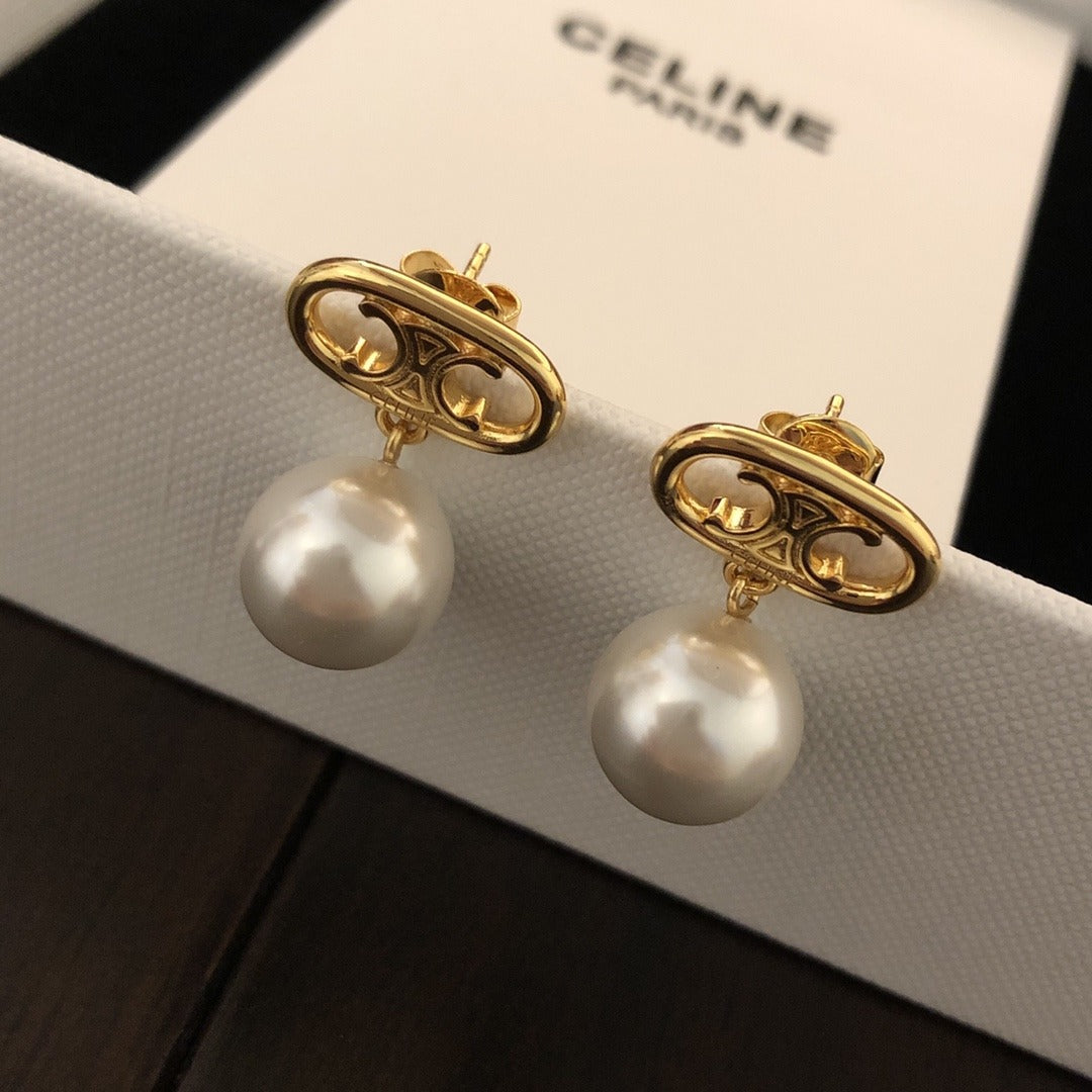 Celine Logo Earrings