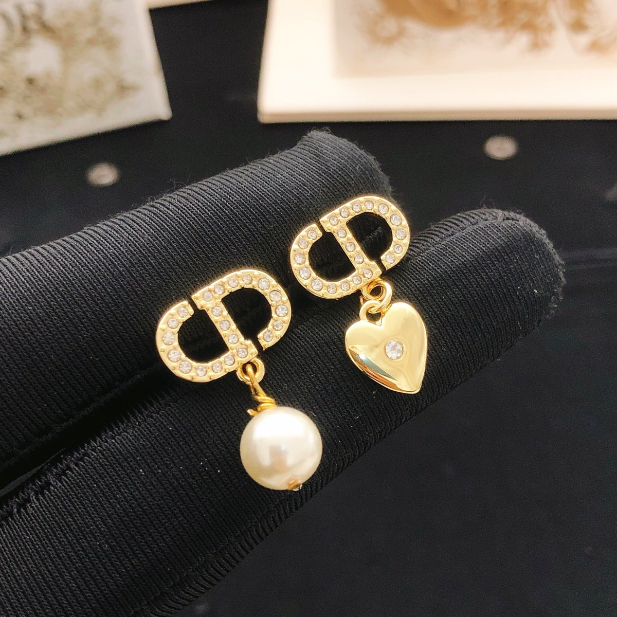 Dior Brass Heart Earrings