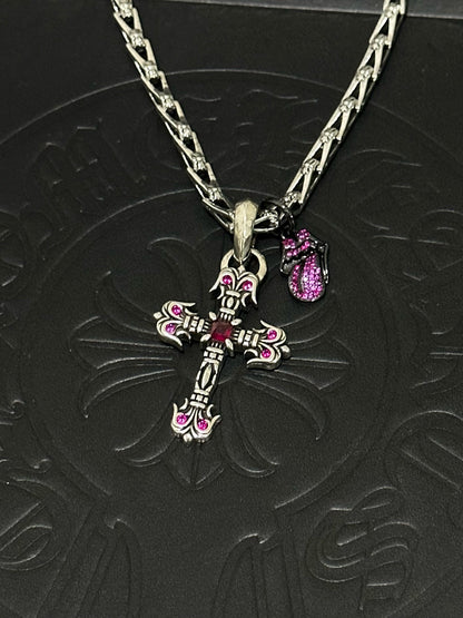 Chrome Hearts Sterling Silver Cross Necklace