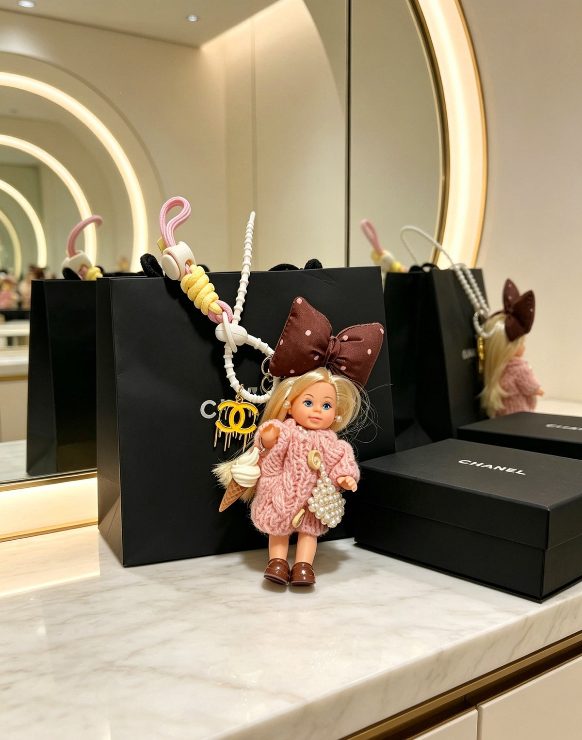 Chanel Vintage-Finish Keychain